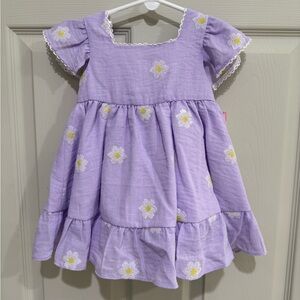 Rare Editions Lavender Daisy Kids Dress